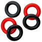 Hunkyjunk Jacker 5-stack Five-pack Tube Super-strong Cockrings Blue/Black