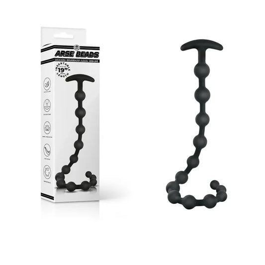 Excellent Power Arse Beads - Black 48cm Silicone Anal Beads