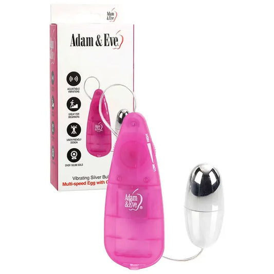 Adam & Eve VIBRATING SILVER BULLET 2.0 - Bullet Vibrator with Pink Remote