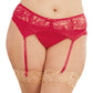 Dreamgirl Plus Size Stretch Lace Garter Belt Red Size OSQ