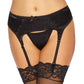 Dreamgirl Satin & Mesh Garter Belt Black Size OS
