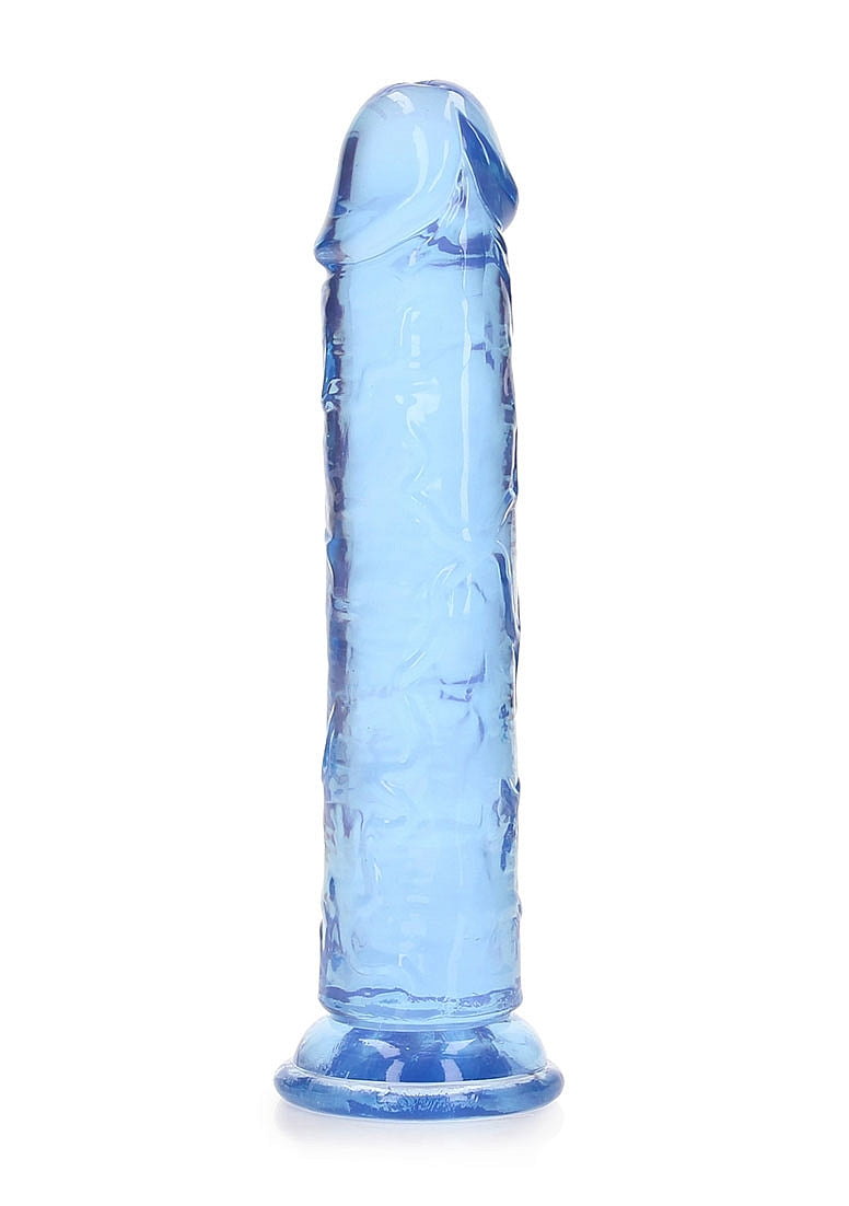 Shots Toys | REALROCK Crystal Clear 7" Straight Dildo No Balls - Blue