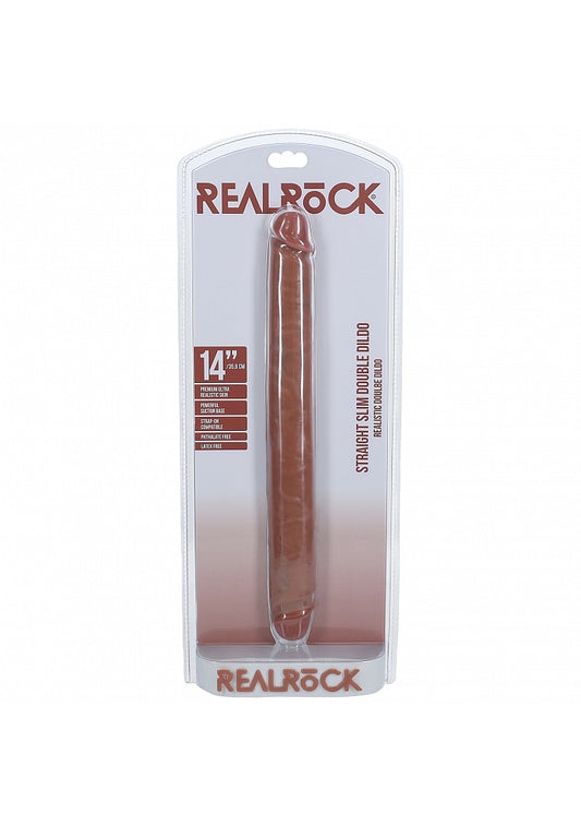 Shots Toys | REALROCK 35cm Slim Double Dildo - Tan (14") Slim