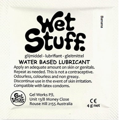 Wet Stuff Banana Water Based Lubricant Sample Travel Sachets 4g (100 Pack)