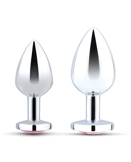 COTR | B-Vibe Jewel Heart Metal Training Set - 2 Piece Metal Butt Plug Set