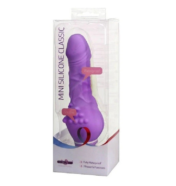Seven Creations Silicone Classic Mini Purple Thin Veined Vibrator