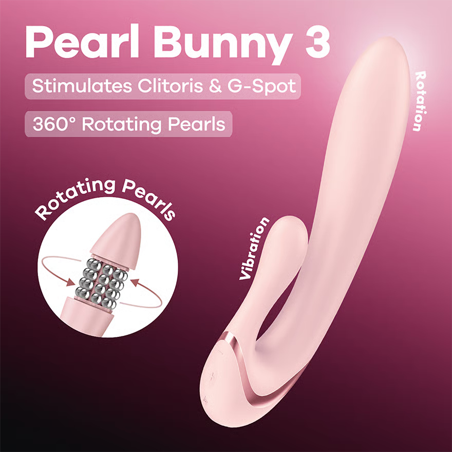 Satisfyer Pearl Bunny 3 - Rotating Pearls Rabbit Vibrator Rose