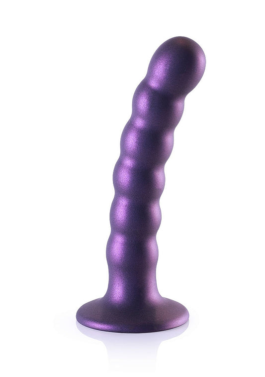 Shots Toys | OUCH! Beaded G-Spot Dildo - 5" / 13 cm - Metallic Purple