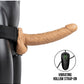 Shots Toys | REALROCK Vibrating Hollow Strap-On + Balls - 9" / 23cm Tan