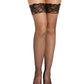Dreamgirl Laced Stay-up Fishnet Thigh High Black Size OS