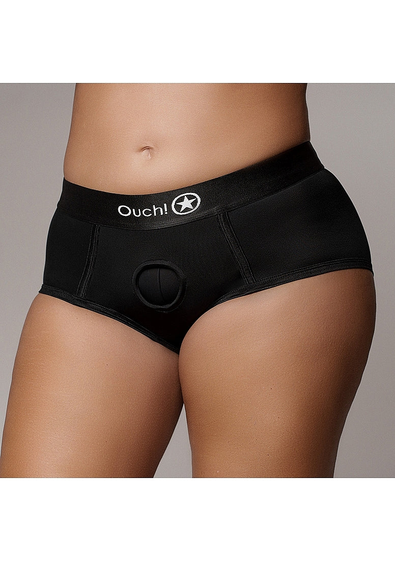 Shots Toys | OUCH! Vibrating Strap-on Boxer - Black - Size XL/XXL