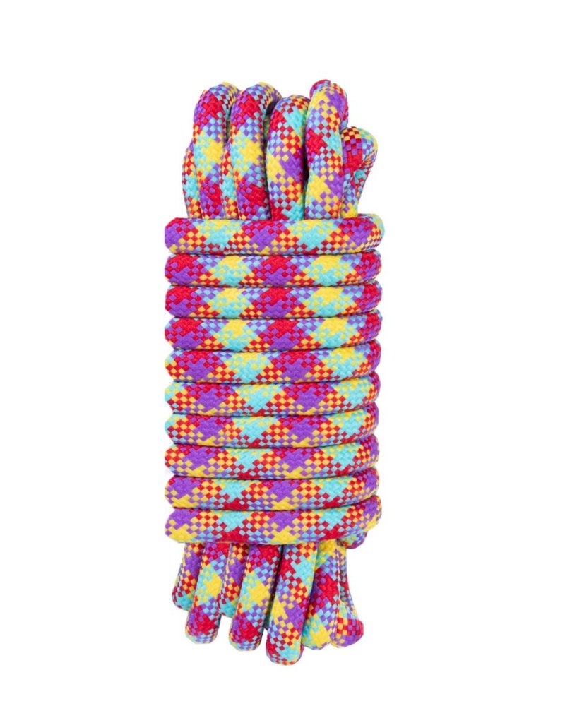 Excellent Power | Love Knot 10m 8mm Thick Polyester Rope - Bright Rainbow