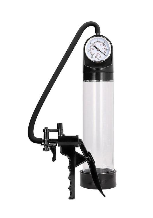 Shots Toys | PUMPED Elite Pump With Advanced PSI Gauge Black Transparent