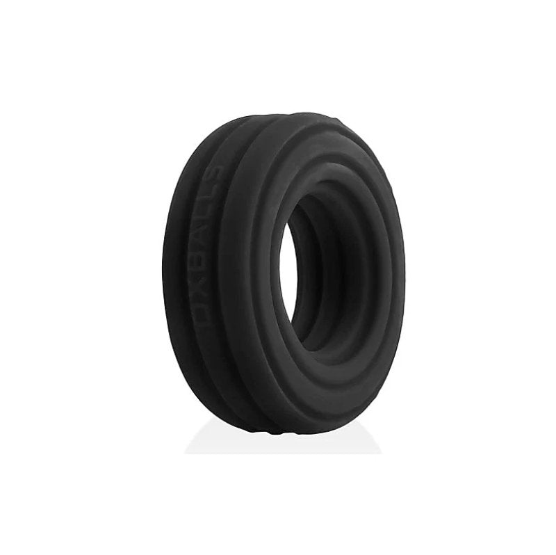 Hunkyjunk Roto Grooved Gripper-ribbed Cockring Black Fog