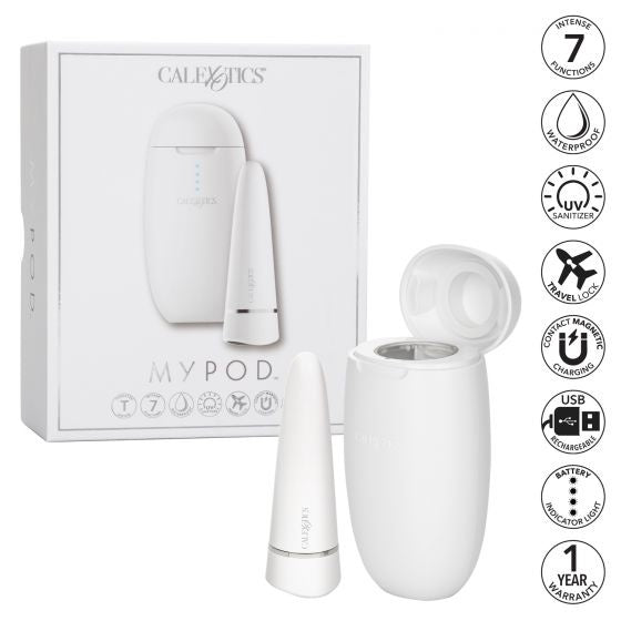 Calexotics MyPod Massager Vibrator with UV Sanitizing Light White