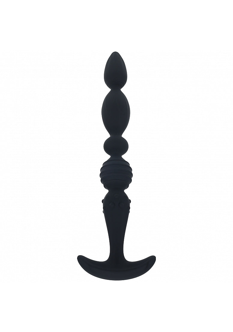 Shots Toys | LEVELZ - Multi Textured Silicone Flared Anal Probe - Black