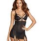 Dreamgirl Fishnet Power Mesh Garter Slip Black Size XL