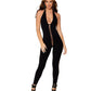 Dreamgirl Opaque Knitted Halter Catsuit Bodystocking With Plunging Neckline Size OS