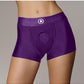 Shots Toys | OUCH! Vibrating Strap-on Boxer - Purple - Size XS/S