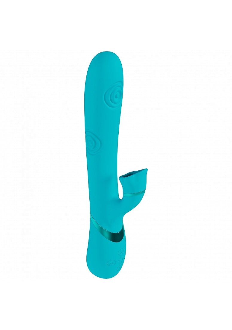 Shots Toys | VIVE Fiore Triple Motor G-Spot Air Wave Vibrating Tapping Flared Clit Stimulator Blue