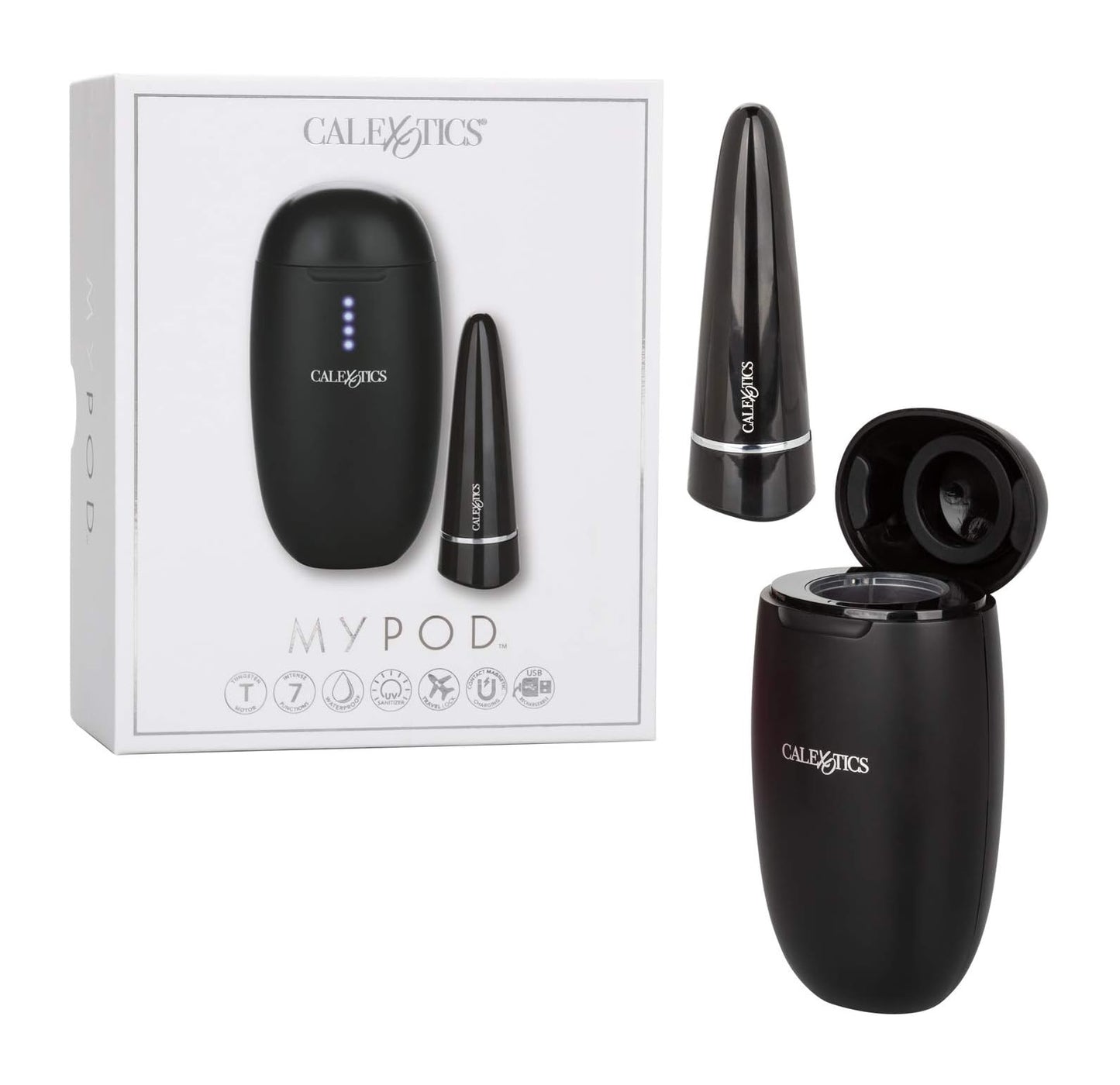 Calexotics MyPod Massager Vibrator with UV Sanitizing Light Black