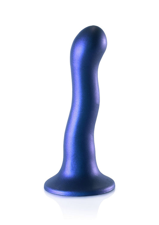 Shots Toys | OUCH! Ultra Soft Curvy G-Spot Dildo - 7" / 17 cm - Metallic Blue