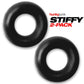 HunkyJunk Stiffy Bulge Rings No-Roll Cockrings Tar Ice - 2 Pack