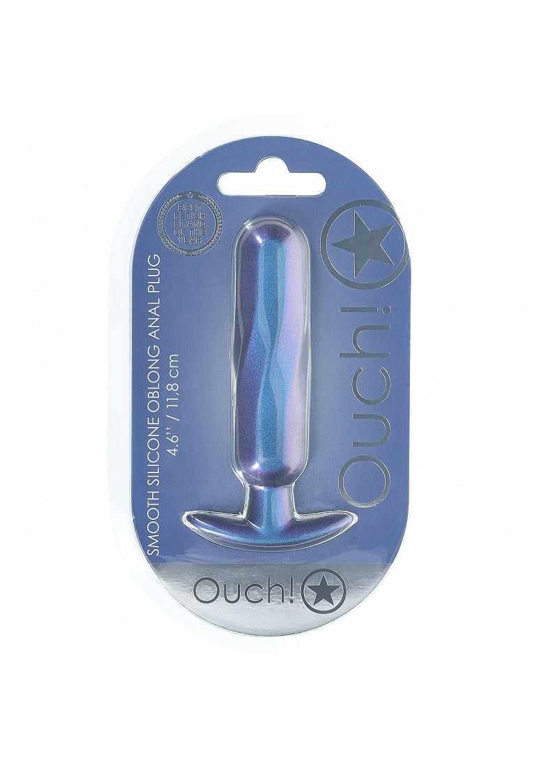 Shots Toys | Ouch! - Oblong Anal Plug - Silicone - Metallic Blue