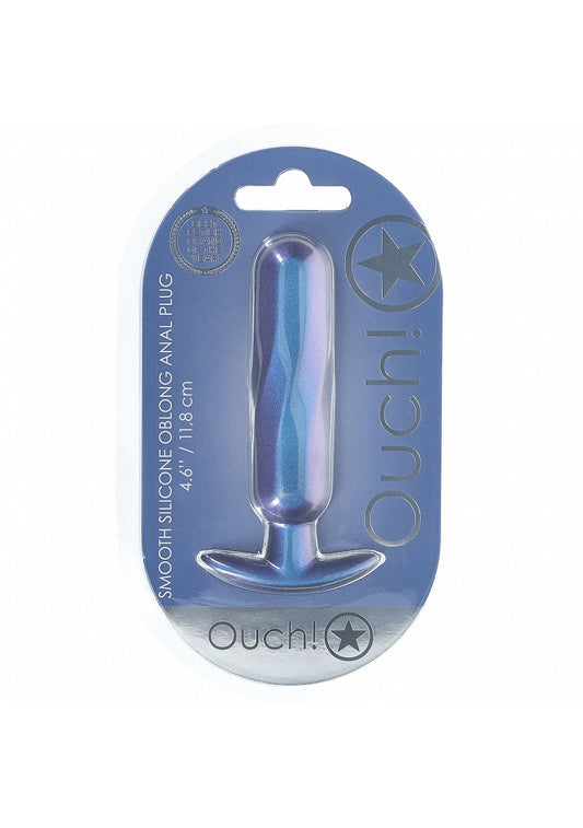 Shots Toys | Ouch! - Oblong Anal Plug - Silicone - Metallic Blue