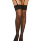 Dreamgirl Sheer Thigh High Stockings with Metallic Back Seam Detail Black Size OS