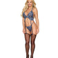 Dreamgirl Garter Halter Bralette & G-String Twlight Size OS