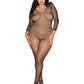 Dreamgirl Plus Size Fishnet Open Crotch Bodystocking Black Size OSX