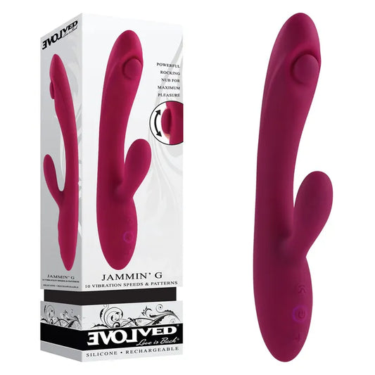 Evolved JAMMIN' G Burgundy 20.1cm Rabbit Vibrator