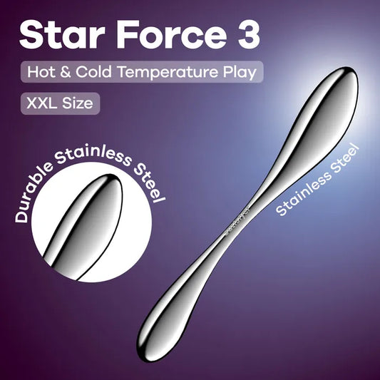 Satisfyer Star Force 3 - Chrome Steel 27cm Dildo