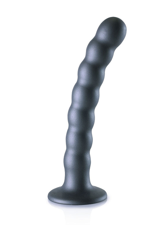 Shots Toys | OUCH! Beaded G-Spot Dildo - 6.5" / 16.5 cm - Gun Metal
