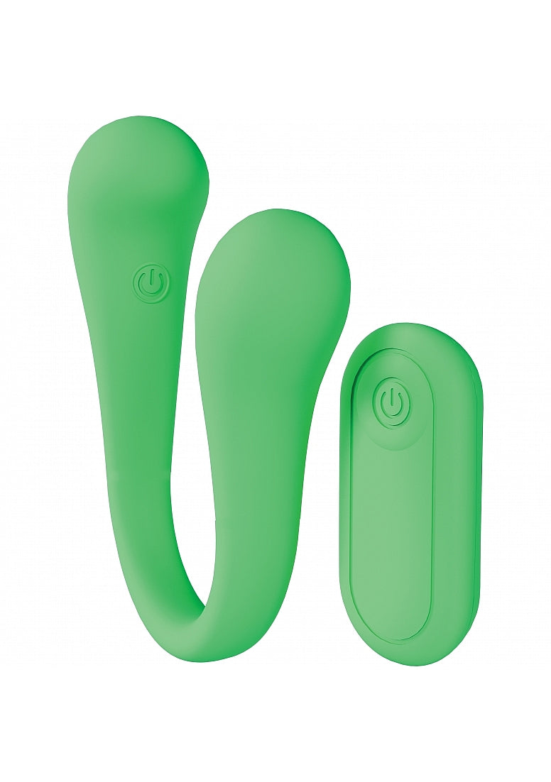 Shots Toys | LOVELINE FlexEase - Remote Controlled Flexible Dual Ended Vibrator - Green