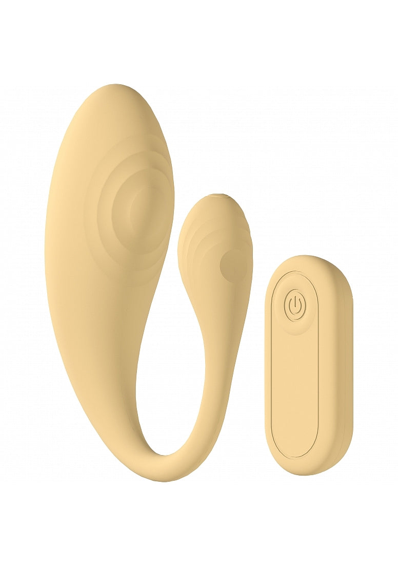 Shots Toys | LOVELINE Wave - C-Shaped G-Spot Massager Vibrator w Remote - Yellow