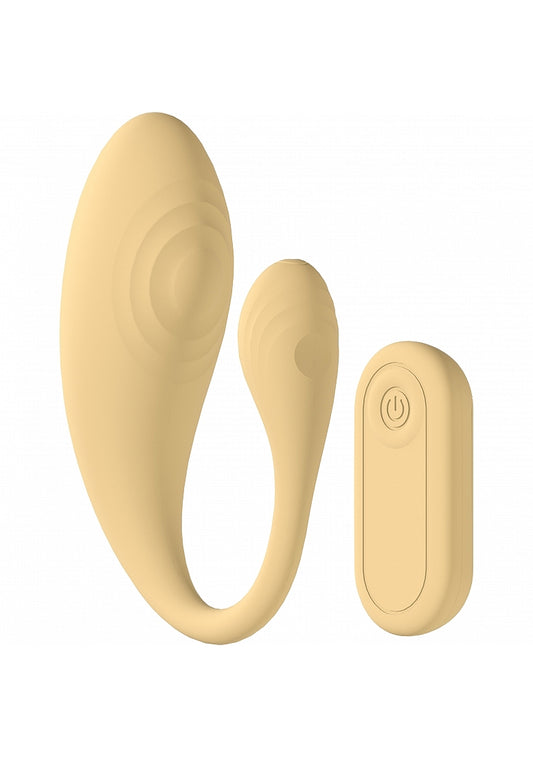 Shots Toys | LOVELINE Wave - C-Shaped G-Spot Massager Vibrator w Remote - Yellow