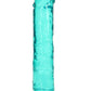 Shots Toys | REALROCK Crystal Clear 8" Straight Dildo No Balls - Turquoise