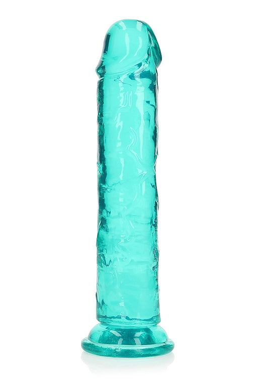 Shots Toys | REALROCK Crystal Clear 8" Straight Dildo No Balls - Turquoise