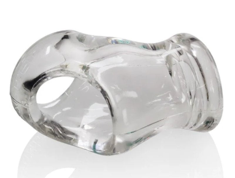 OXBALLS UNIT-X STRETCH sporty sleek cocksling w/ extended ballstretcher base CLEAR