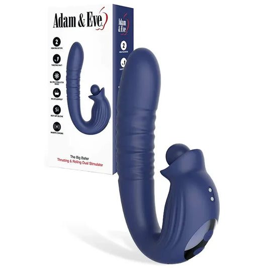 Adam & Eve THE BIG BALLER - Thrusting & Rotating Rabbit Vibrator Navy Blue