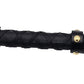 Rouge Leather Studded Long Flogger With Gold Accents