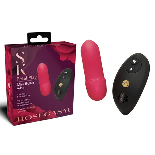 Secret Kisses ROSEGASM Petal Play Mini Bullet Vibe with Remote