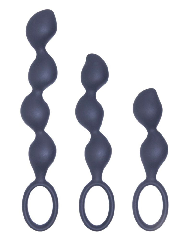 Excellent Power | Progressive Play 3 In 1 Silicone Butt Plug Kit Set In Black