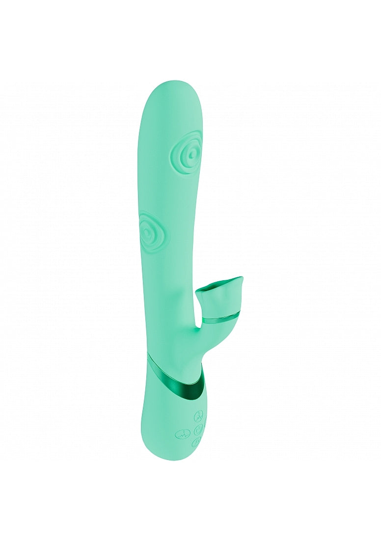 Shots Toys | VIVE Fiore Triple Motor G-Spot Air Wave Vibrating Tapping Flared Clit Stimulator Green