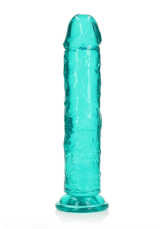 Shots Toys | REALROCK Crystal Clear 10" Straight Dildo No Balls - Turquoise