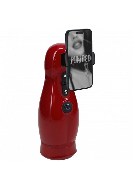 Shots Toys | PUMPED Virtuo - Metallic Red Sucking And Vibrating Auto Masturbator