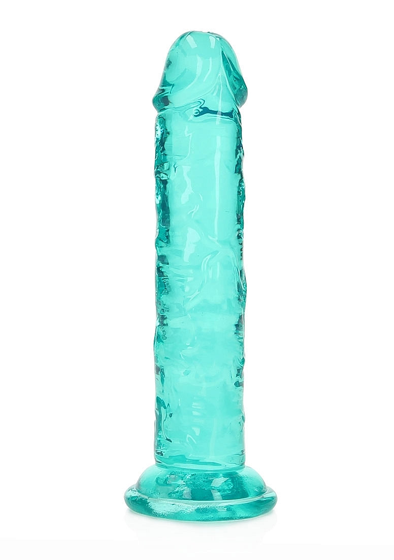 Shots Toys | REALROCK Crystal Clear 6" Straight Dildo No Balls - Turquoise