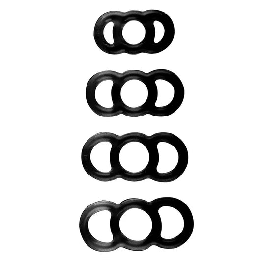LuvPump ComFit Silicone Rings - Black Silicone Rings - Set of 4 Sizes
